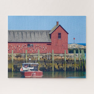 Quebra-cabeça New England Seaside Boat House Verão de fotografia