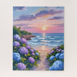 Quebra-cabeça New England Summer | Hydrangea Beach Painting