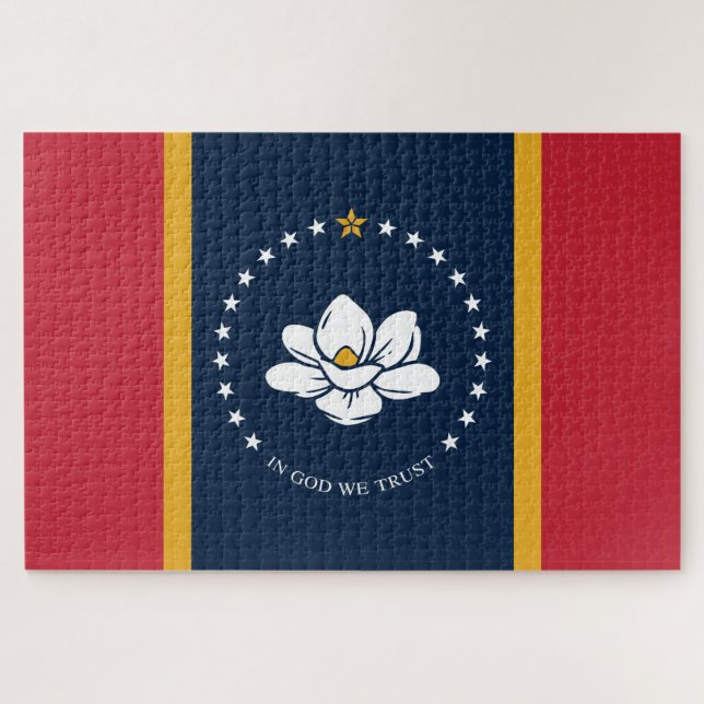 Quebra-cabeça New State Flag of Mississipi (Horizontal)