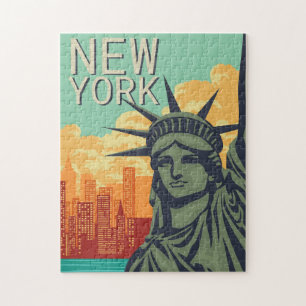 Quebra-cabeça New YORK Classic Vintage Estátua do Modo de Exibiç