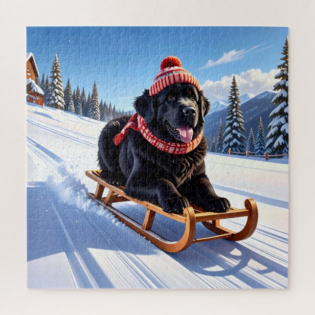 Quebra-cabeça Newfoundland Sled Ride (Vertical)
