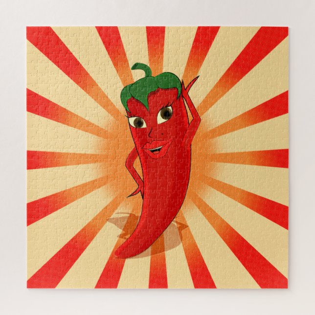 Quebra-cabeça Newsprint Halftones Red Pepper Diva (Vertical)