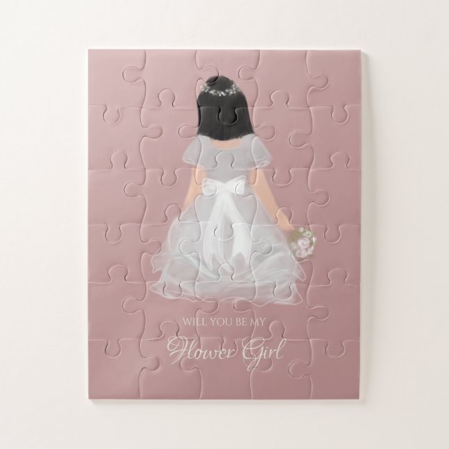 Quebra-cabeça Niece Flower Girl Junior Bridesmaid Proposta Doce (Vertical)