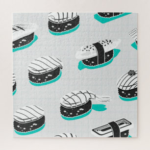 Quebra-cabeça Nigiri sushi, padrão de colheita neon.