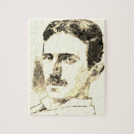 Quebra-cabeça Nikola Tesla Desenho Em Sepia