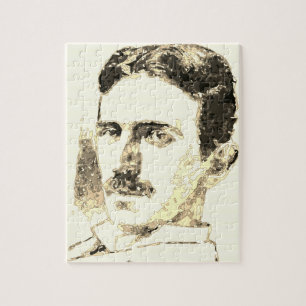 Quebra-cabeça Nikola Tesla Desenho Em Sepia
