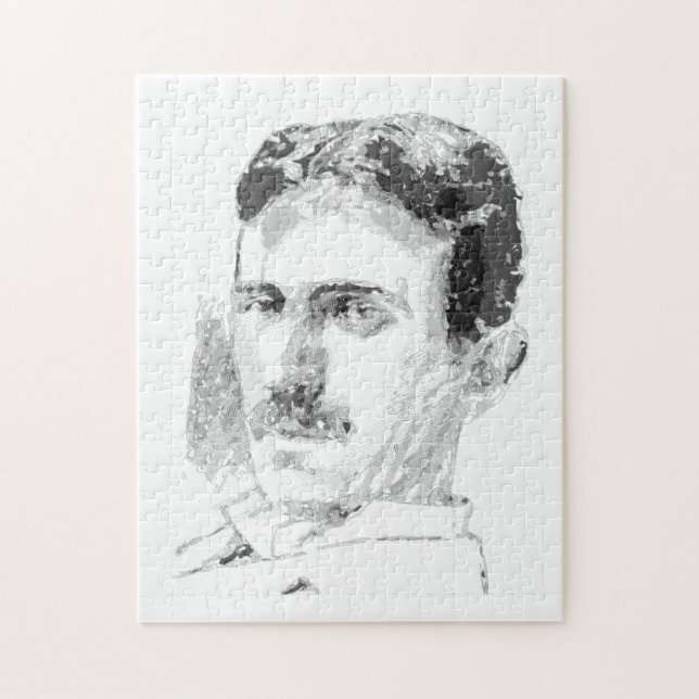 Quebra-cabeça Nikola Tesla Face (Vertical)