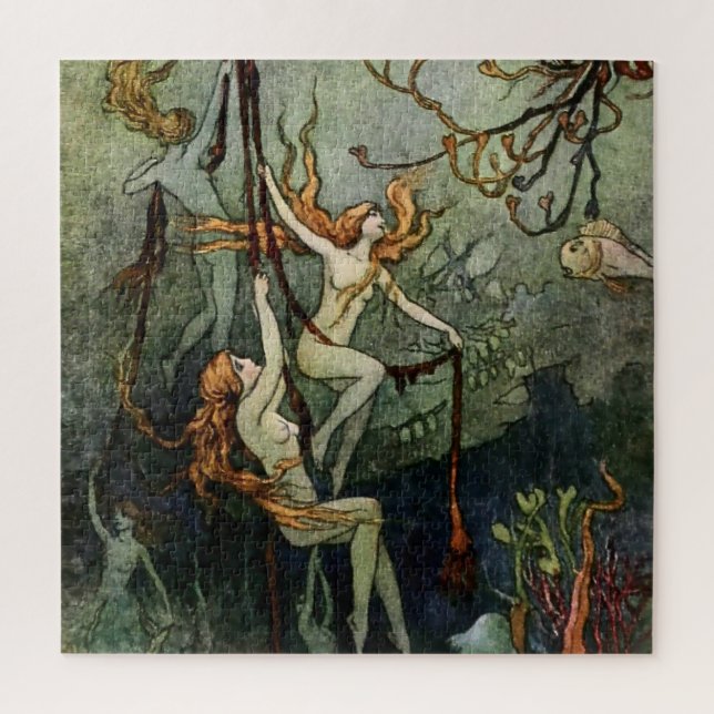 Quebra-cabeça “Ninfas do Mar” por Warwick Goble (Vertical)