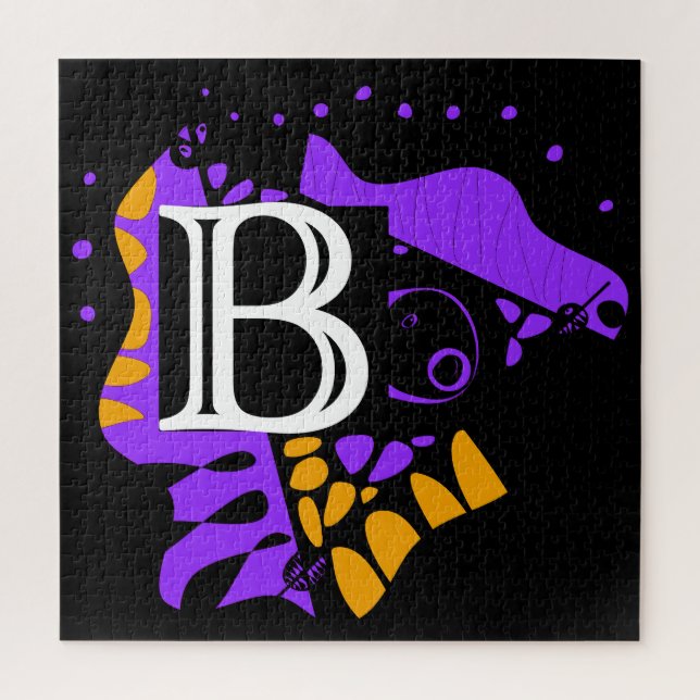 Quebra-cabeça Ninho de aves - Letra inicial personalizada B (Vertical)