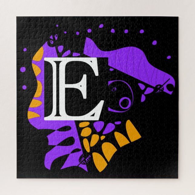 Quebra-cabeça Ninho de aves - Letra inicial personalizada E (Vertical)