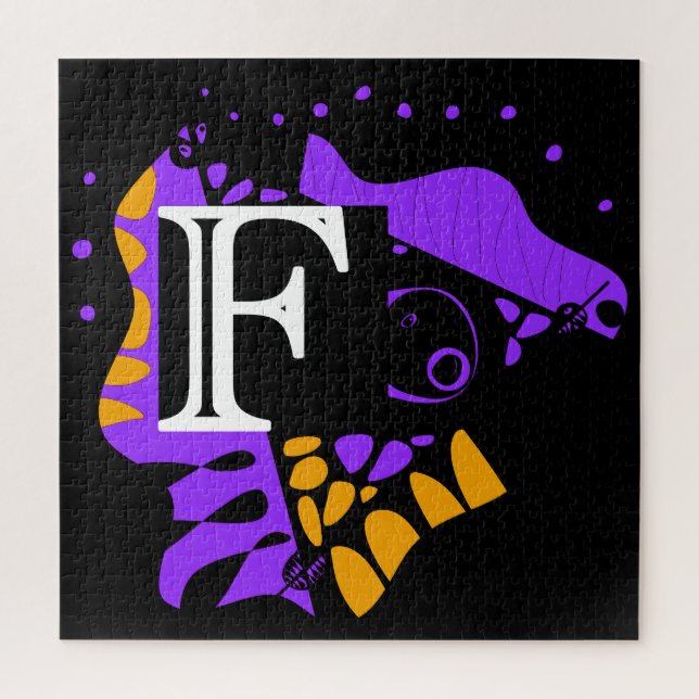 Quebra-cabeça Ninho de aves - Letra inicial personalizada F (Vertical)