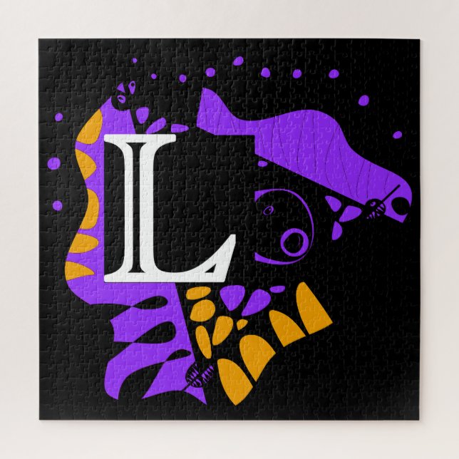 Quebra-cabeça Ninho de aves - Letra inicial personalizada L (Vertical)