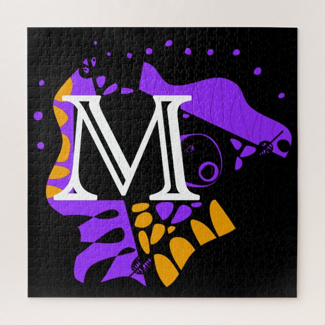 Quebra-cabeça Ninho de aves - Letra inicial personalizada M (Vertical)