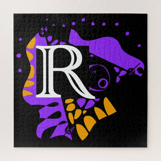 Quebra-cabeça Ninho de aves - Letra inicial personalizada R (Vertical)