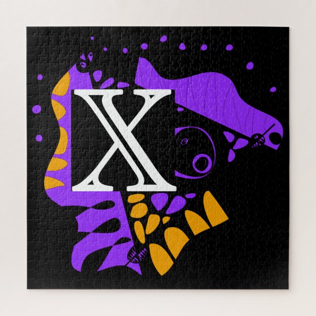 Quebra-cabeça Ninho de aves - Letra inicial personalizada X (Vertical)