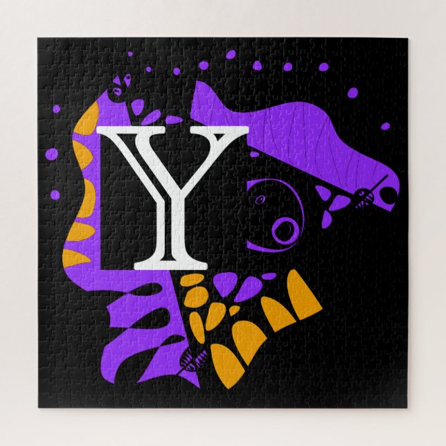 Quebra-cabeça Ninho de aves - Letra inicial personalizadaY (Vertical)