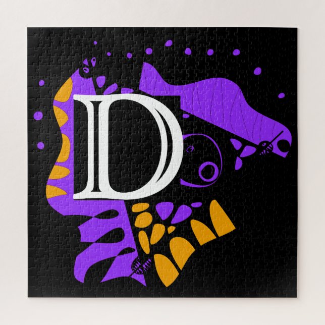 Quebra-cabeça Ninho de pássaro - Letra inicial personalizada D (Vertical)