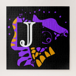 Quebra-cabeça Ninho de pássaro - Letra inicial personalizada J