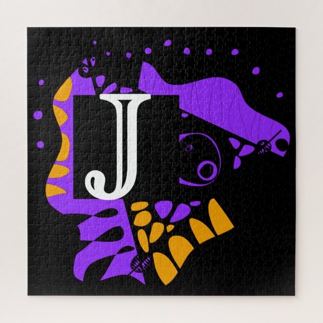 Quebra-cabeça Ninho de pássaro - Letra inicial personalizada J (Vertical)