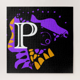 Quebra-cabeça Ninho de pássaro - Letra inicial personalizada P