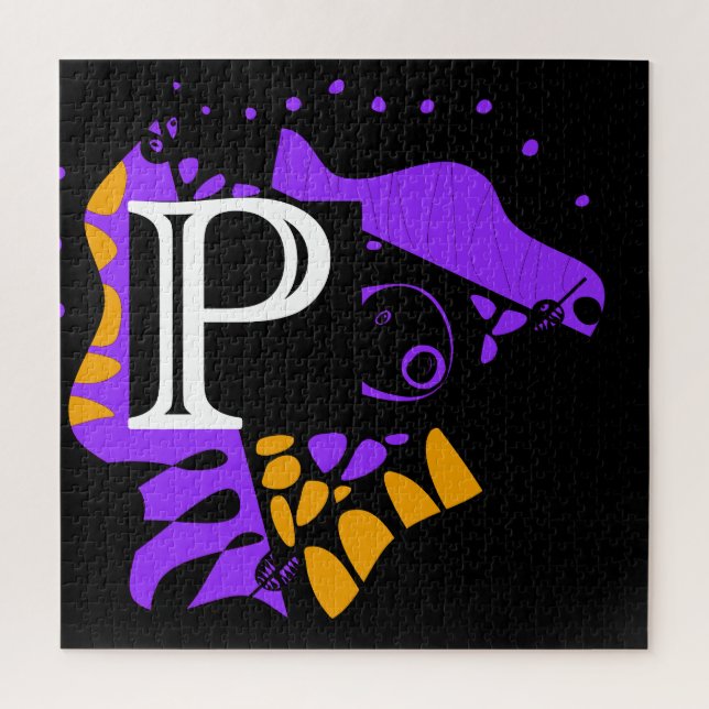 Quebra-cabeça Ninho de pássaro - Letra inicial personalizada P (Vertical)