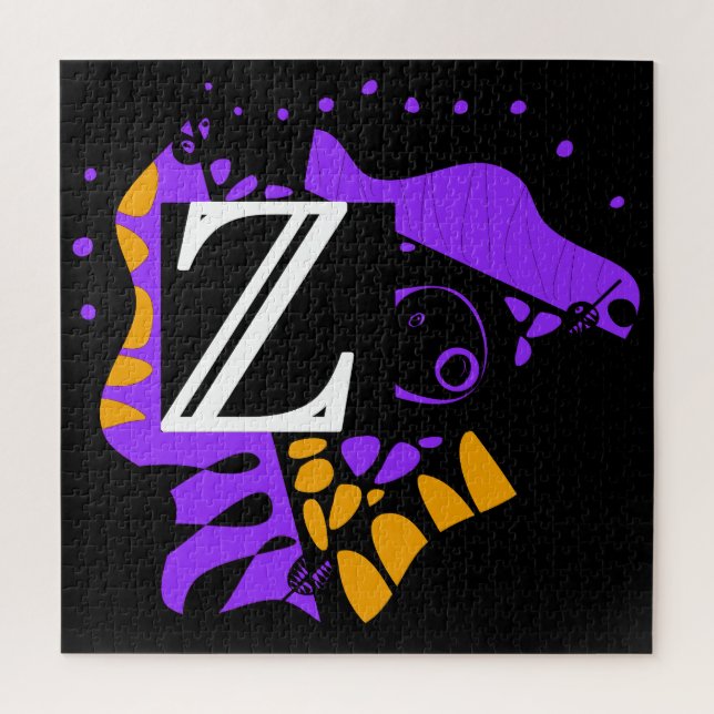 Quebra-cabeça Ninho de pássaro - Letra inicial personalizada Z (Vertical)