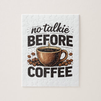 Quebra-cabeça No Talkie Before Coffee – Funny Retro Coffee Lover