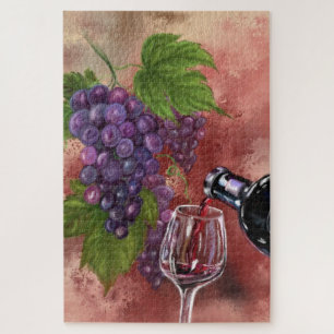 Quebra-cabeça No Vinho Há Verdade - Coleção De Arte De Desenho -
