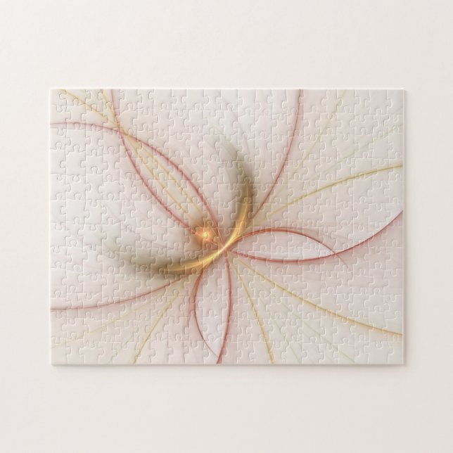 Quebra-cabeça Nobre Copper E Dourado Abstrato de Arte Fractal Mo (Horizontal)