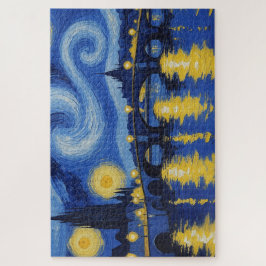 Quebra-cabeça Noche estrellada sobre el rio