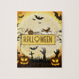 Quebra-cabeça Noite Assustadora de Halloween com Design de Outon