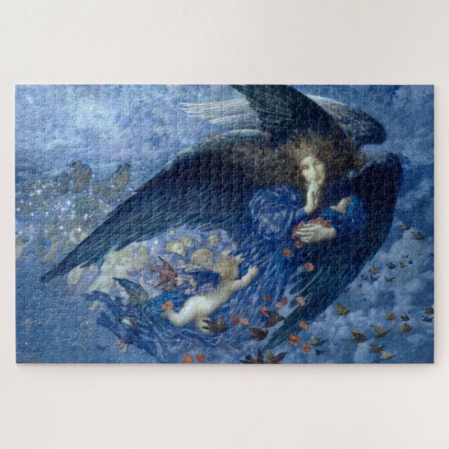 Quebra-cabeça Noite com seu trem de estrelas (Angel com Cherubs) (Horizontal)