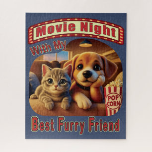 Quebra-cabeça Noite de Filme - Melhor Amigo de Furto - Gato e Ca