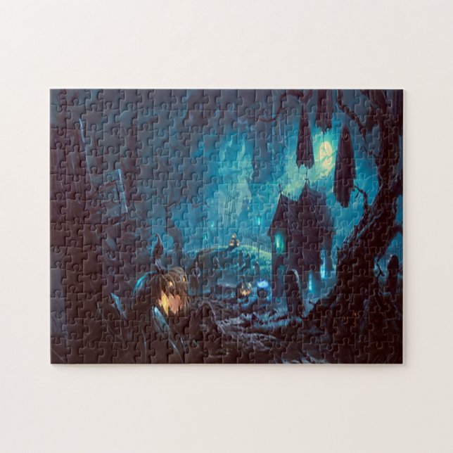 Quebra-cabeça Noite de Halloween, Lua Cheia (Horizontal)