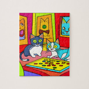 Quebra-cabeça Noite de Jogos de Gato