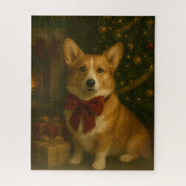 Quebra-cabeça Noite de Jogos de Natal Corgi de Natal Elegante