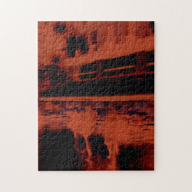 Quebra-cabeça Noite de Paris Vermelha. Legal movimento desfocado (Vertical)