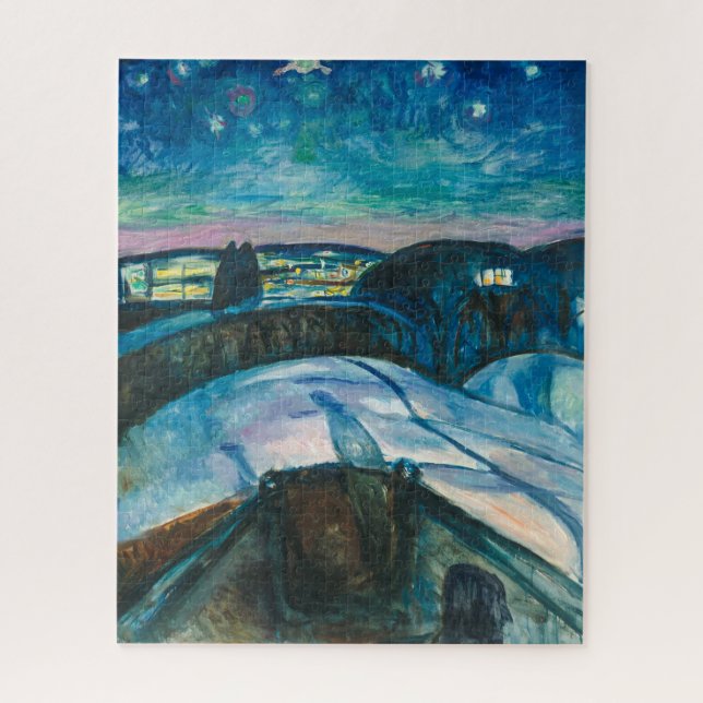 Quebra-cabeça Noite Estrelada | Edvard Munch | Impressão Fotográ (Vertical)