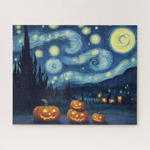 Quebra-cabeça Noite Estrelada Van Gogh Halloween