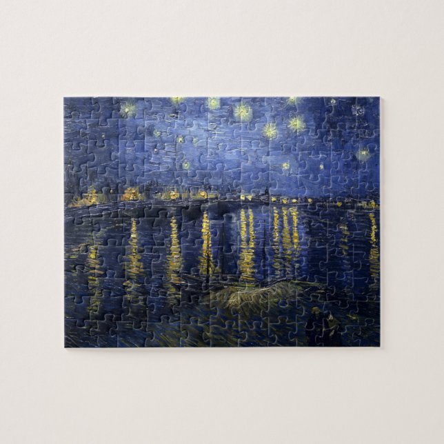Quebra-cabeça Noite estrelado de Van Gogh sobre o Rhone (Horizontal)