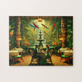 Quebra-cabeça Noite Exótica no Tiki Room Tropical Jungle