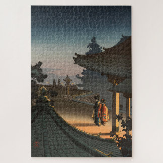Quebra-cabeça Noite no Templo de Miidera por Tsuchiya Koitsu
