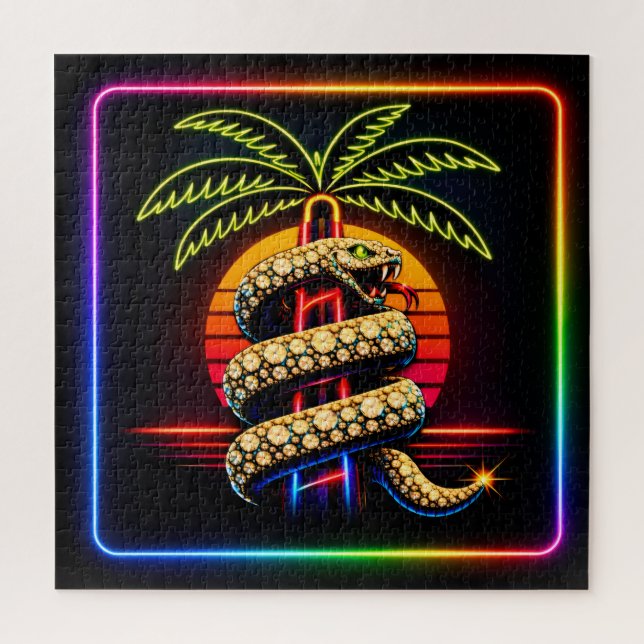 Quebra-cabeça Noites de Neon em Miami Opulência Diamante Luxo  (Vertical)