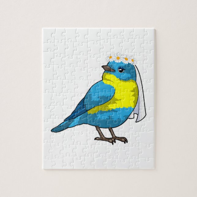 Quebra-cabeça Noiva com Coroa de flores (Vertical)