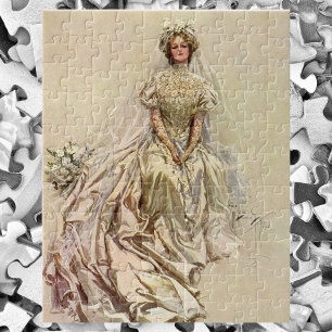Quebra-cabeça Noiva Vitoriana Vintage, Retrato Nupcial Antigo