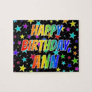 Quebra-cabeça Nome "ANN", Diversão "FELIZ ANIVERSÁRIO"