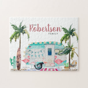 Quebra-cabeça Nome da família Família Flamingo Personalizada