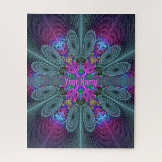 Quebra-cabeça Nome de Arte Fractal Espiritual Colorida Mandala (Vertical)