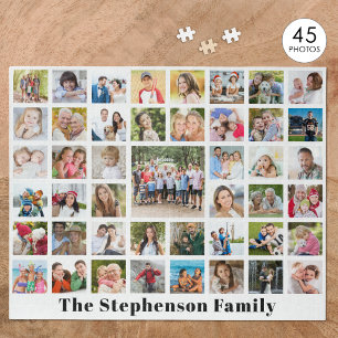 Quebra-cabeça Nome de Família Personalizado Colagem de Fotos 45