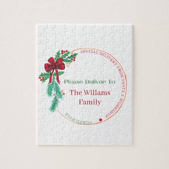 Quebra-cabeça Nome de Natal personalizado  (Vertical)